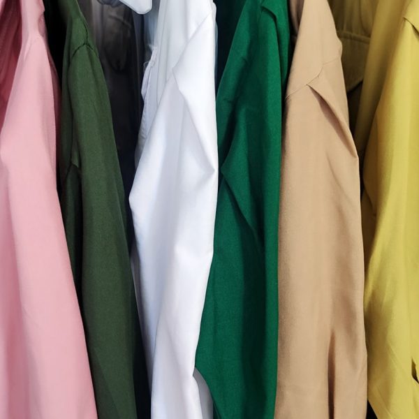 مانتو آستین پفی دو جیب داکرون رنگی - مانتو پاتریس رشت