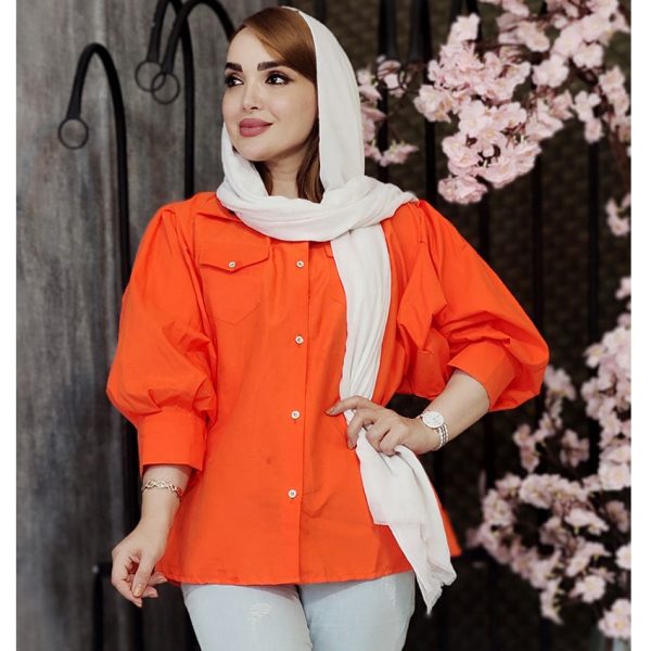 مانتو آستین پفی دو جیب داکرون رنگی - مانتو پاتریس رشت