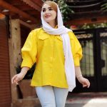 مانتو آستین پفی دو جیب داکرون رنگی - مانتو پاتریس رشت