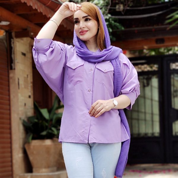 مانتو آستین پفی دو جیب داکرون رنگی - مانتو پاتریس رشت