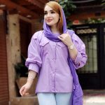 مانتو آستین پفی دو جیب داکرون رنگی - مانتو پاتریس رشت