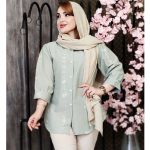 مانتو لینن گلدوزی آستین پفی - مانتو پاتریس رشت