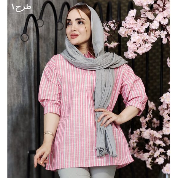 شومیز جلوبسته راه راه - مانتو پاتریس رشت