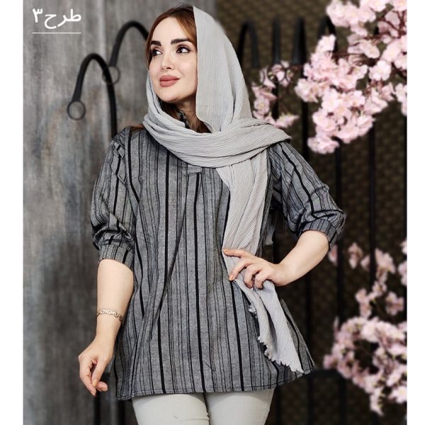 شومیز جلوبسته راه راه - مانتو پاتریس رشت