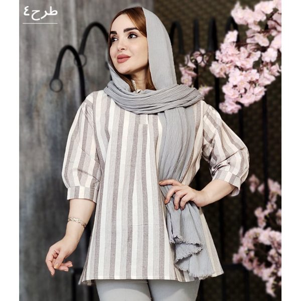 شومیز جلوبسته راه راه - مانتو پاتریس رشت