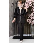 ست کت شلوار کتان لمه نواری - مانتو پاتریس رشت