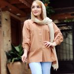 مانتو لینن دکمه چوبی -مانتو پاتریس رشت