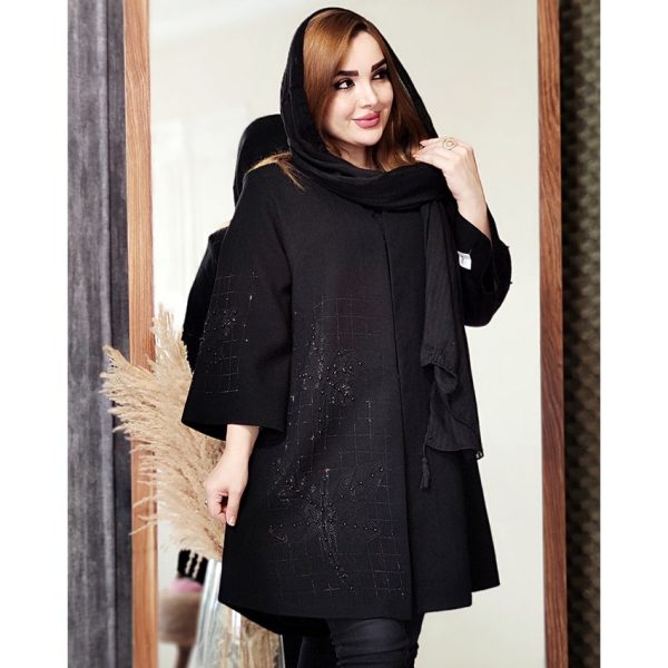 مانتو شانتون نگینی مشکی