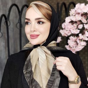 روسری نخی مشکی کرم - مانتو پاتریس رشت