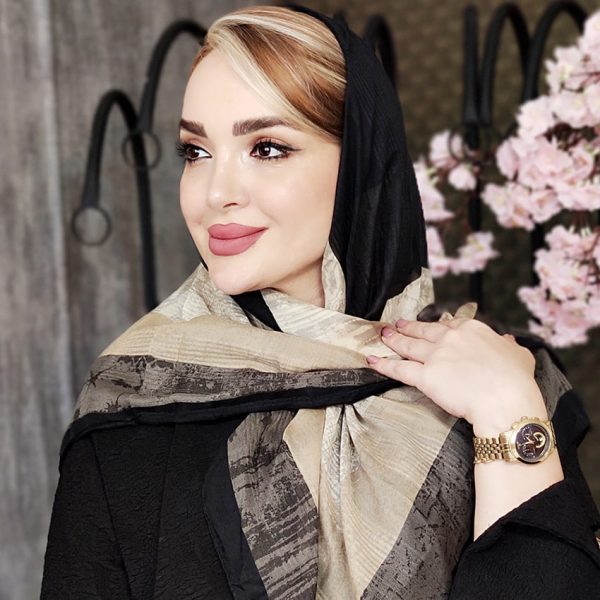 روسری نخی مشکی کرم - مانتو پاتریس رشت