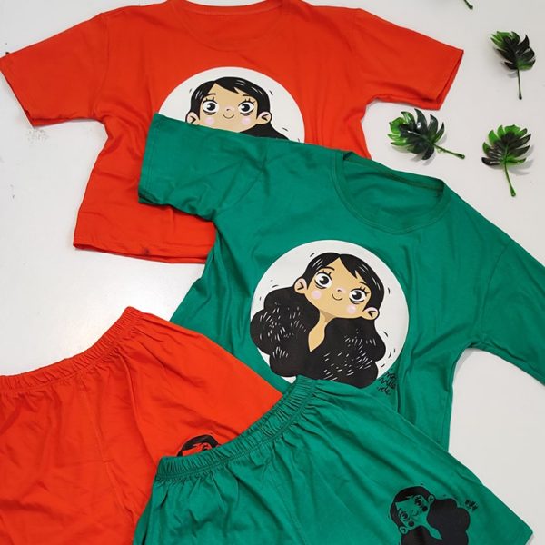 ست تیشرت شورتک چاپ دختر - مانتو پاتریس رشت