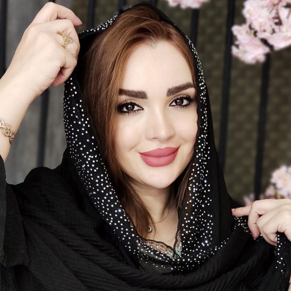 شال نگینی مشکی - مانتو پاتریس رشت