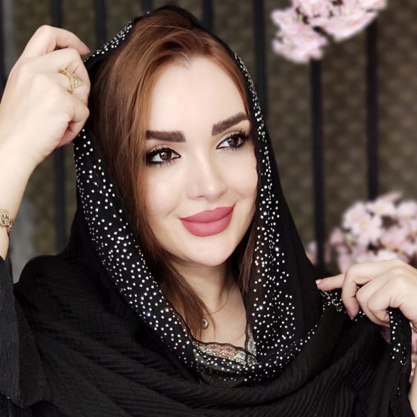 شال نگینی مشکی - مانتو پاتریس رشت