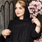 روسری لبه مرواریدی مشکی - مانتو پاتریس رشت