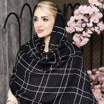 شال مشکی خطی پلیسه - مانتو پاتریس رشت