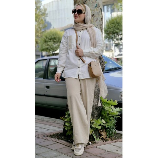 شلوار بگ لینن کمرکش - مانتو پاتریس رشت