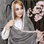 شال پیچازی مشکی سفید