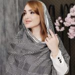 شال پیچازی مشکی سفید - مانتو پاتریس رشت
