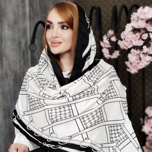 شال گوچی مشکی سفید - مانتو پاتریس رشت