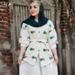 مانتو لینن طرحدار 36600422 - Image 5