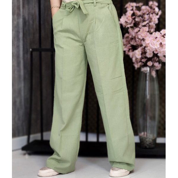 شلوار لینن کمربندی - مانتو پاتریس رشت