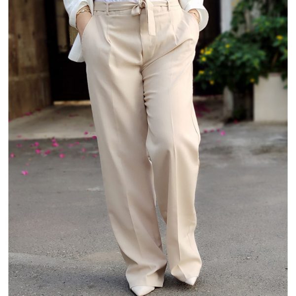 شلوار لینن کمربندی - مانتو پاتریس رشت