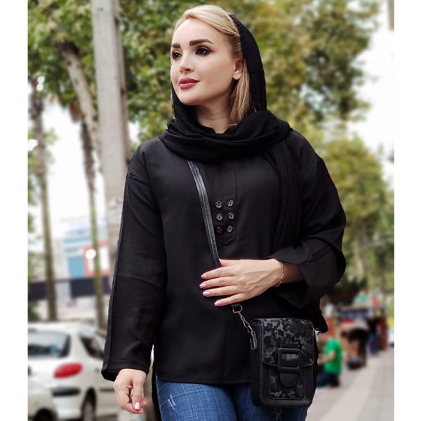 شومیز جلوبسته مشکی - مانتو پاتریس رشت