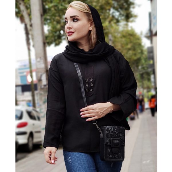 شومیز جلوبسته مشکی - مانتو پاتریس رشت