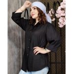 شومیز مشکی آستین پفی - مانتو پاتریس رشت