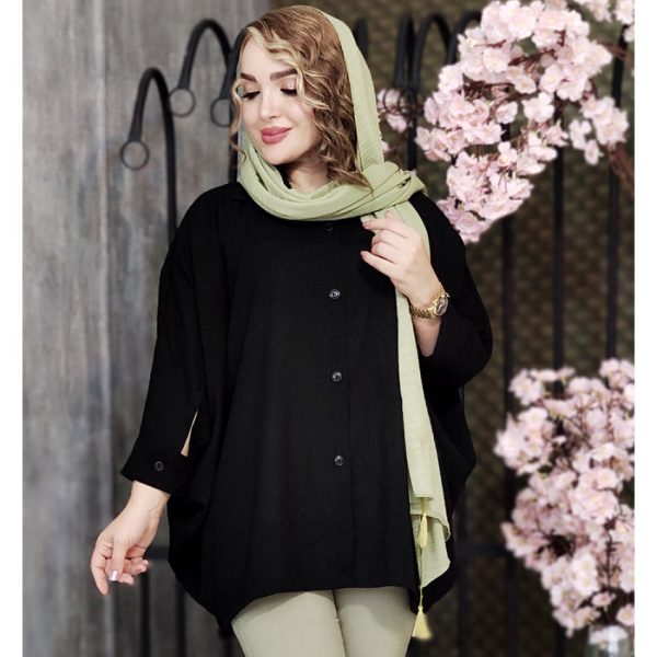 مانتو پانچ کریشه مشکی - مانتو پاتریس رشت