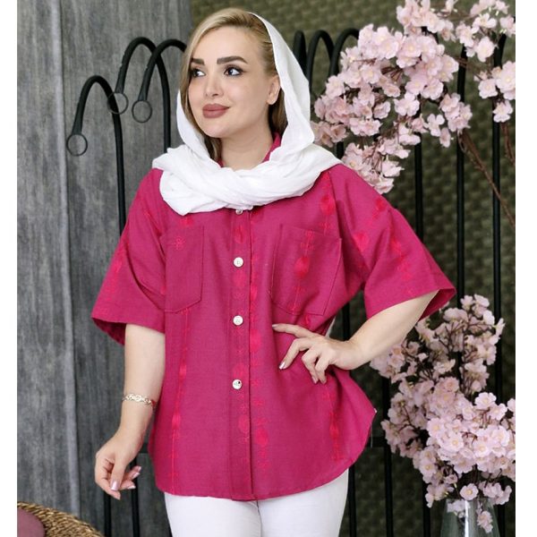 شومیز لینن آستین کوتاه - مانتو پاتریس رشت