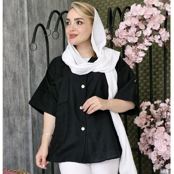 شومیز لینن آستین کوتاه - مانتو پاتریس رشت