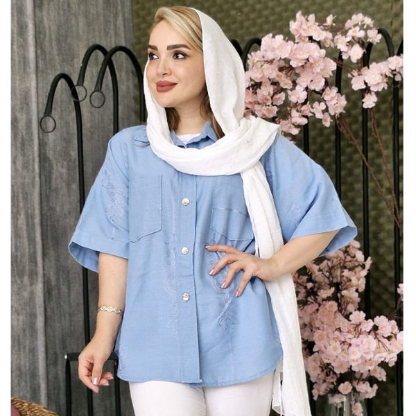 39700154-3-min شومیز لینن آستین کوتاه - مانتو پاتریس رشت