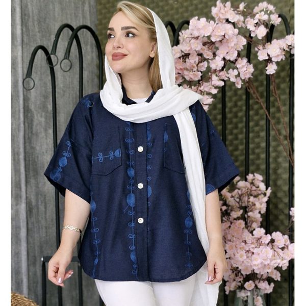 شومیز لینن آستین کوتاه - مانتو پاتریس رشت