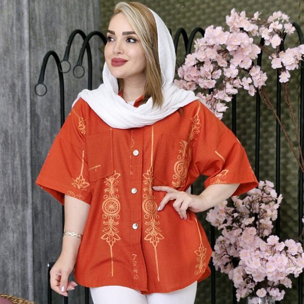 شومیز لینن آستین کوتاه - مانتو پاتریس رشت