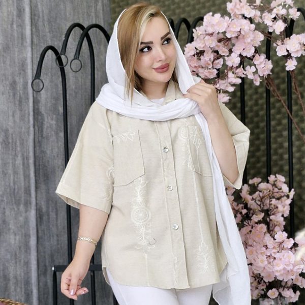 شومیز لینن آستین کوتاه - مانتو پاتریس رشت