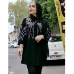 مانتو مشکی برگ - مانتو پاتریس رشت