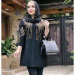 مانتو مشکی برگ - مانتو پاتریس رشت