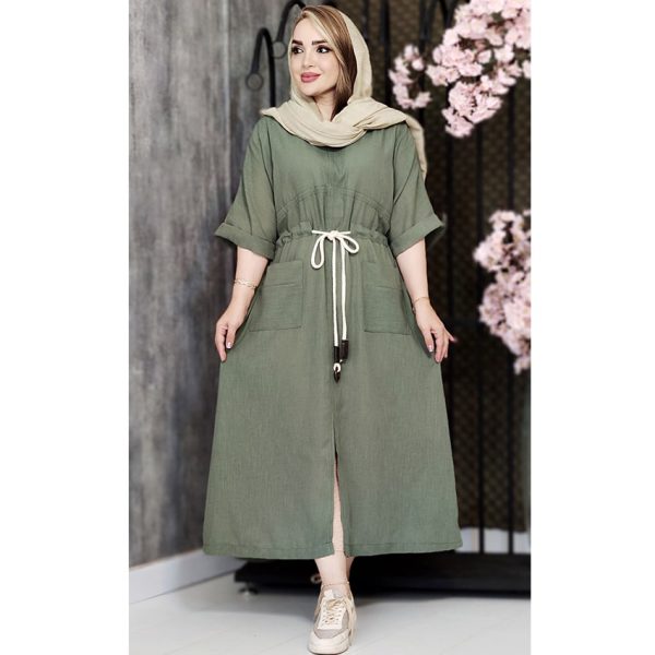 کفتان لینن زارا کمر کنفی - مانتو پاتریس رشت