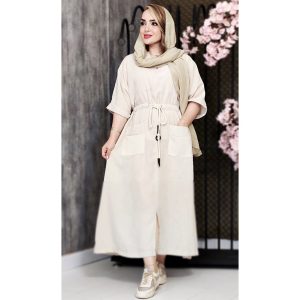 کفتان لینن زارا کمر کنفی - مانتو پاتریس رشت
