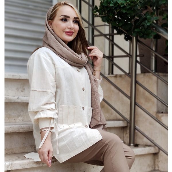 مانتو لینن پشت دکمه - مانتو پاتریس رشت