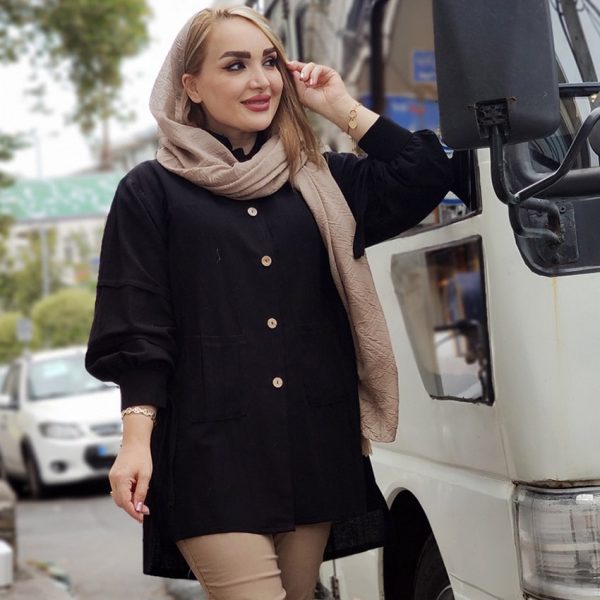 مانتو لینن پشت دکمه - مانتو پاتریس رشت