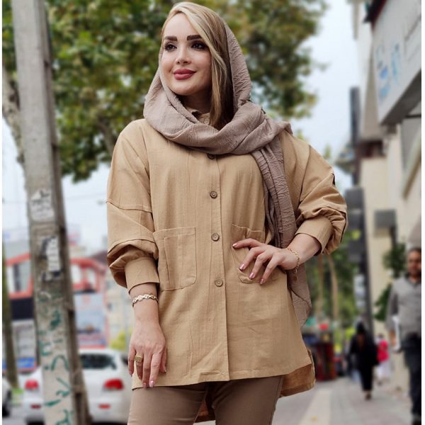 مانتو لینن پشت دکمه - مانتو پاتریس رشت