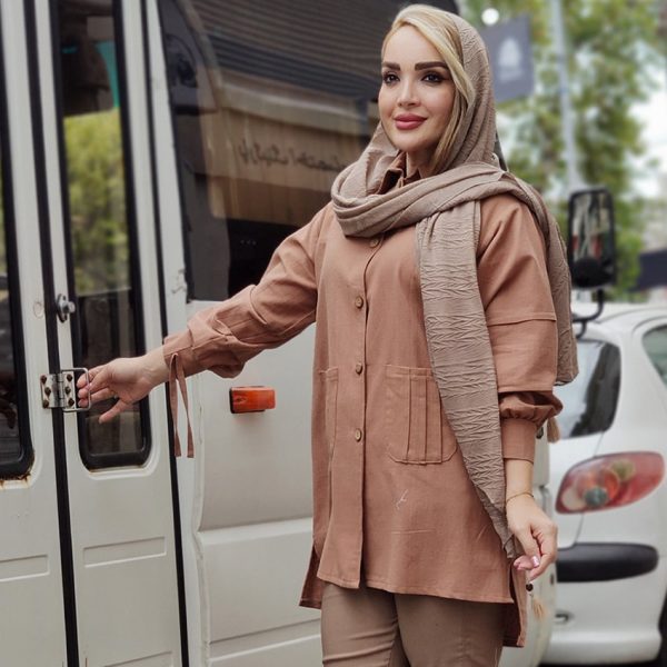 مانتو لینن پشت دکمه - مانتو پاتریس رشت