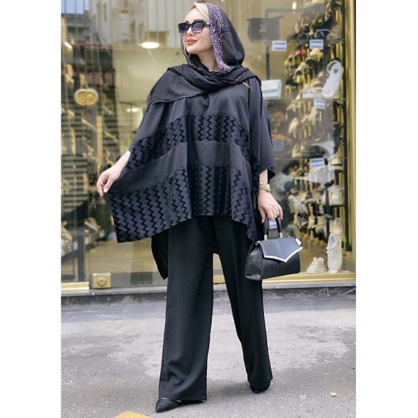 ست پانچ مشکی - مانتو پاتریس رشت