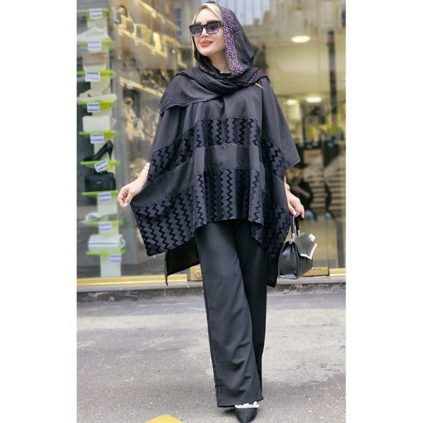 ست پانچ مشکی - مانتو پاتریس رشت