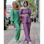 ست مانتو شلوار بابوس رنگی - مانتو پاتریس رشت