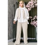 ست 3 تیکه لینن کجراه - مانتو پاتریس رشت