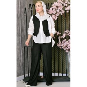 ست 3 تیکه لینن کجراه - مانتو پاتریس رشت