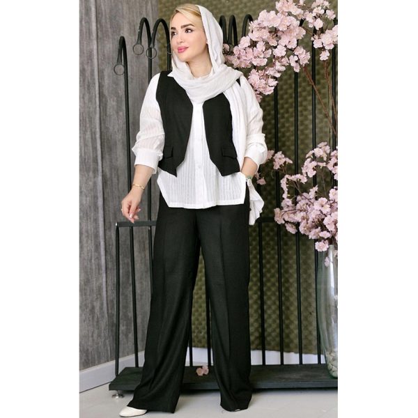 ست 3 تیکه لینن کجراه - مانتو پاتریس رشت